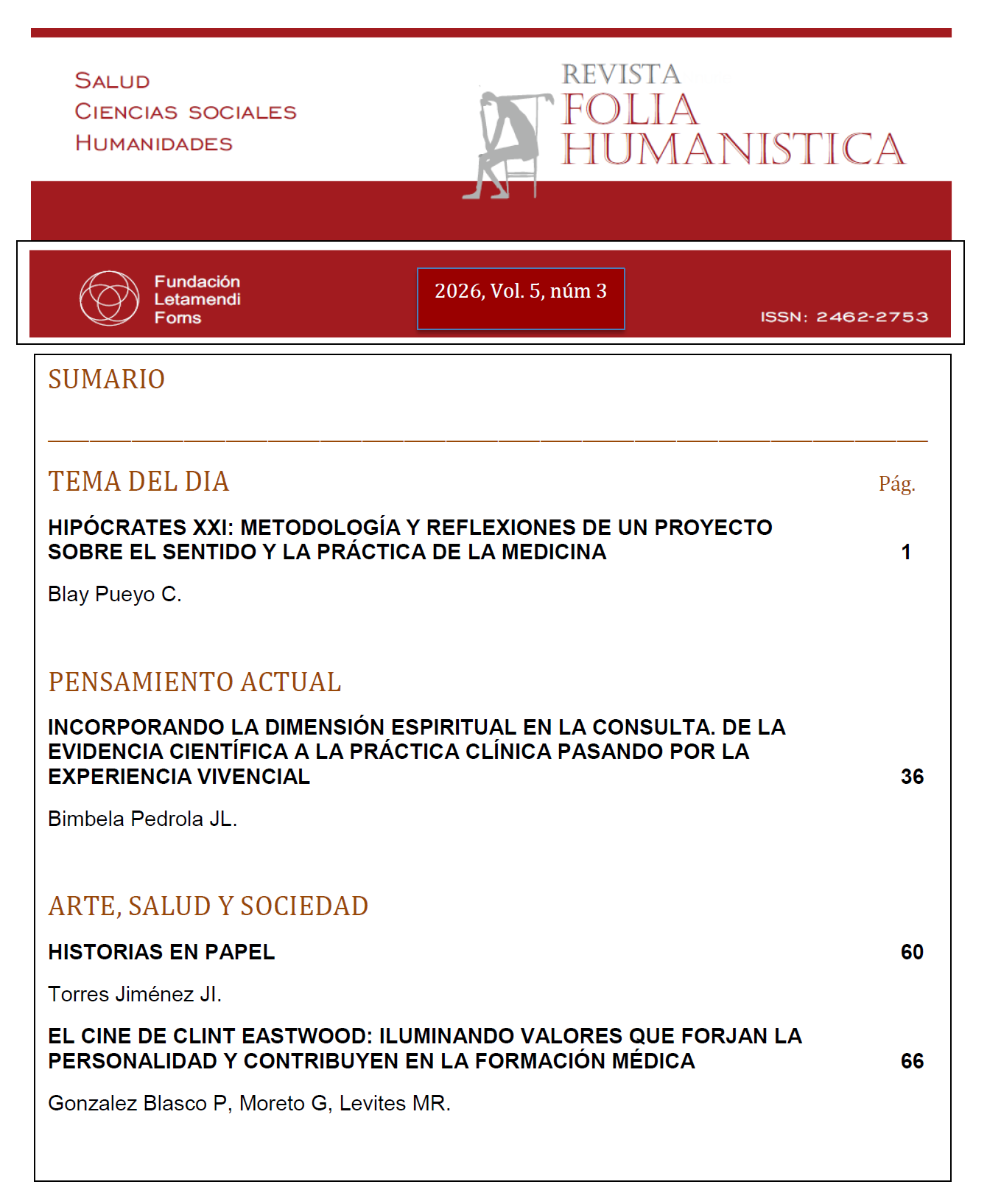 					Ver Vol. 5 Núm. 3 (2026): Folia Humanística
				