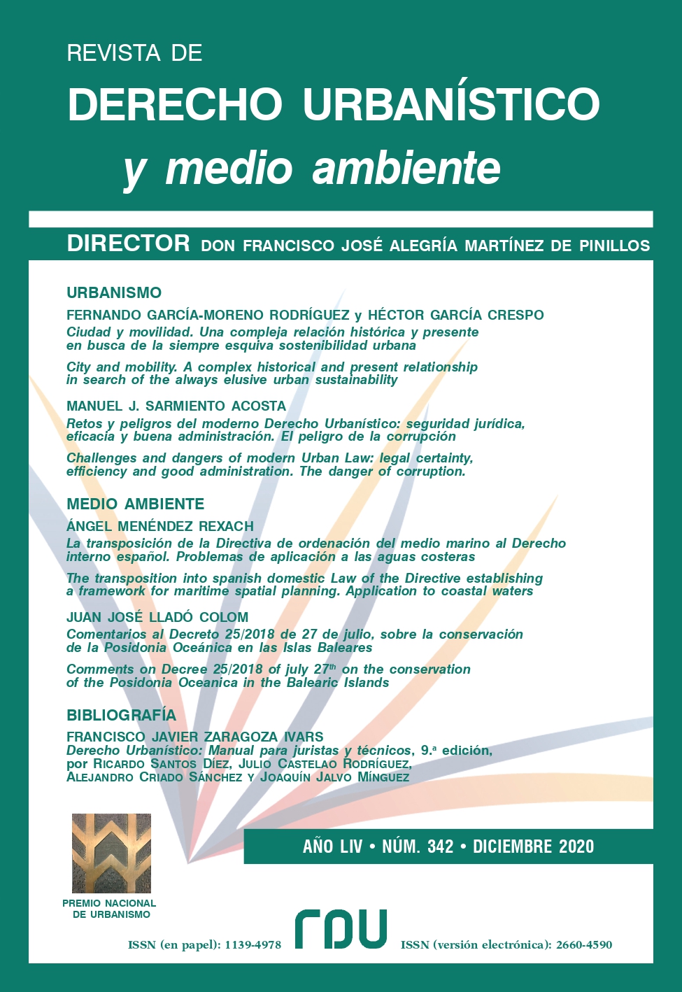 					View Vol. 54 No. 342 (2020): REVISTA DE DERECHO URBANISTICO Y MEDIO AMBIENTE
				