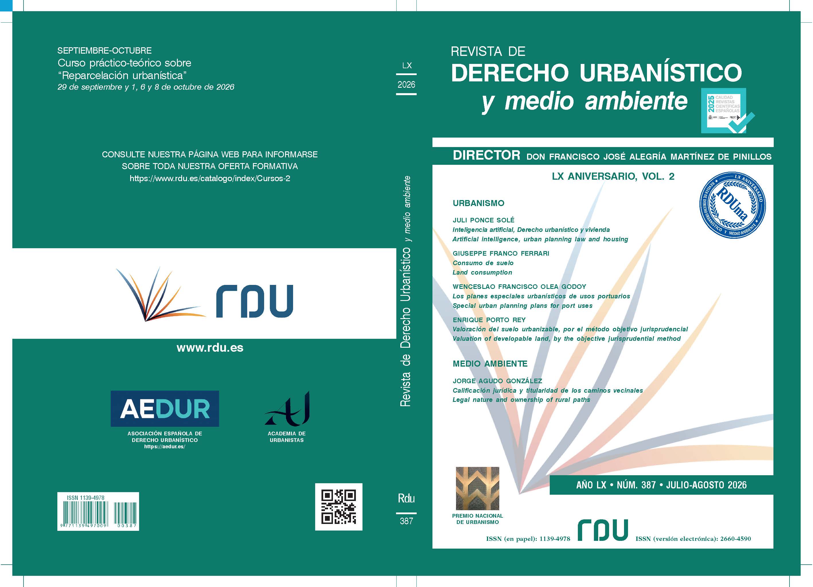 					Ver Vol. 60 Núm. 387 (2026): REVISTA DE DERECHO URBANÍSTICO Y MEDIO AMBIENTE
				